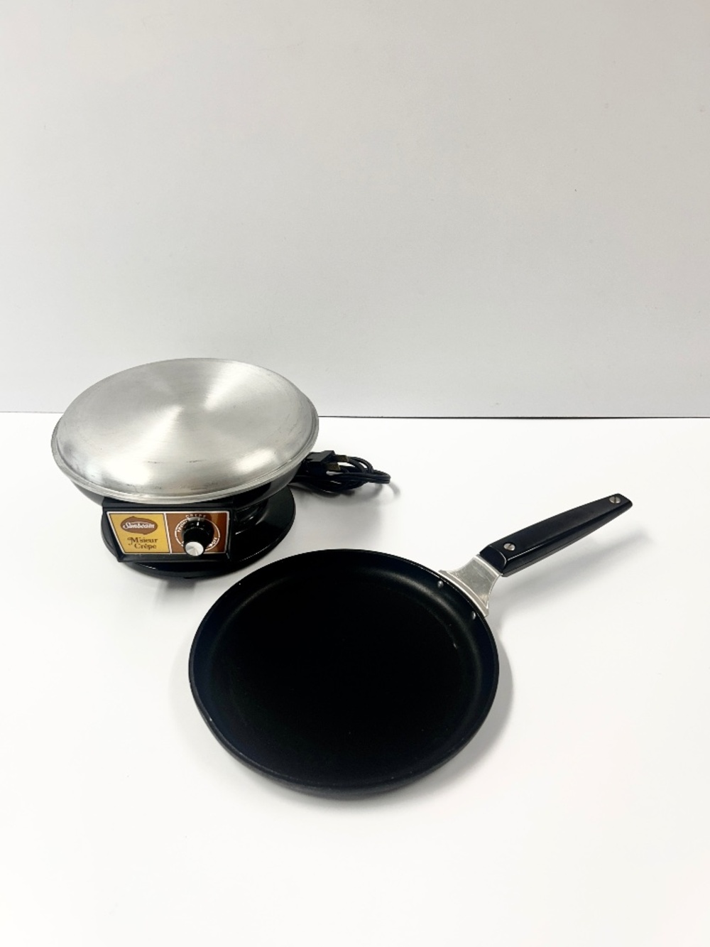 Vintage Sunbeam M'sieur Crepe Electric Crepe Maker Original Pan Model 30-10